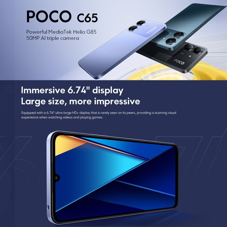 Brand New Celular Xiaomi POCO C65 Global version 8GB+256GB Android 13 18W PD charging xiaomi 3g 4g cell phones smartphone